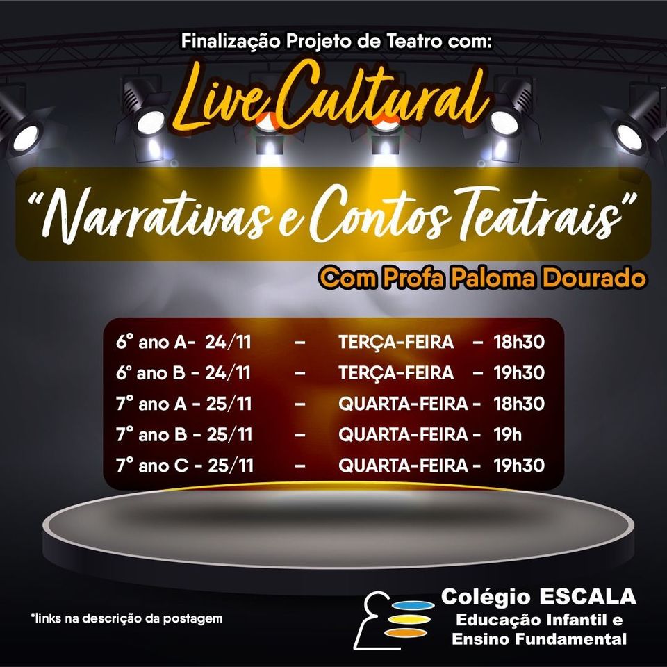 Alunos do 6º e 7º brilham na "Live Cultural" Alunos do 6º e 7º brilham na "Live Cultural"
