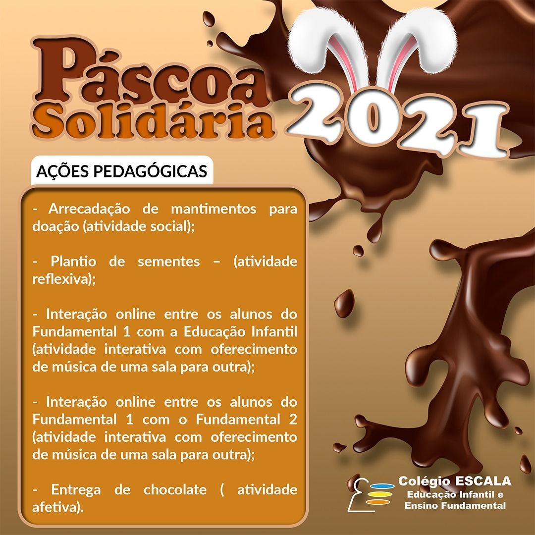 Foto ESCALA comemora Páscoa Solidária 2021 Foto ESCALA comemora Páscoa Solidária 2021 - Imagem 0