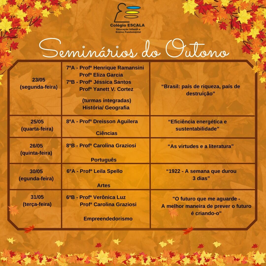 Foto Seminários do Outono encerram o mês de maio Foto Seminários do Outono encerram o mês de maio - Imagem 0